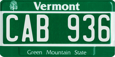 VT license plate CAB936
