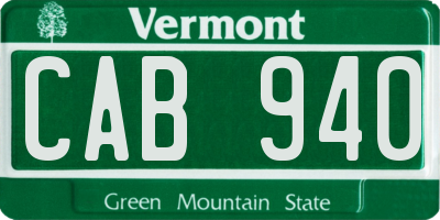 VT license plate CAB940