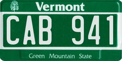 VT license plate CAB941