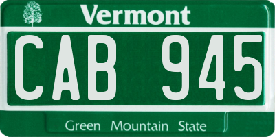 VT license plate CAB945