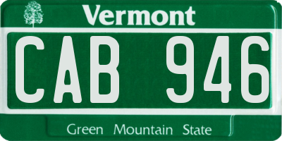 VT license plate CAB946