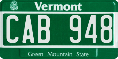 VT license plate CAB948