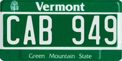 VT license plate CAB949