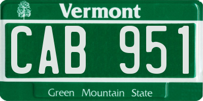 VT license plate CAB951