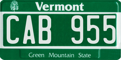 VT license plate CAB955