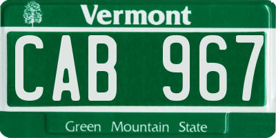 VT license plate CAB967