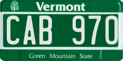 VT license plate CAB970