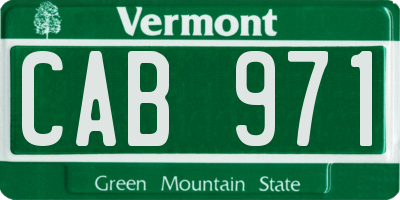 VT license plate CAB971