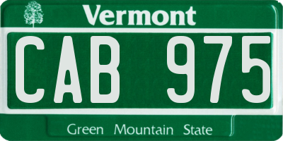 VT license plate CAB975