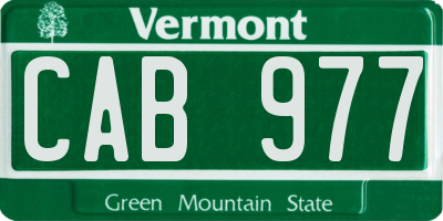 VT license plate CAB977