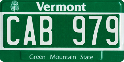 VT license plate CAB979