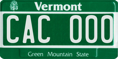 VT license plate CAC000