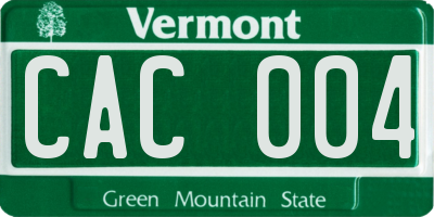 VT license plate CAC004