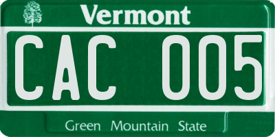 VT license plate CAC005