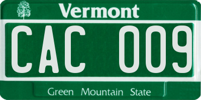 VT license plate CAC009