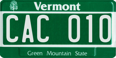 VT license plate CAC010