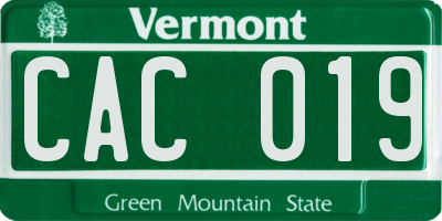 VT license plate CAC019