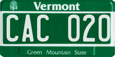 VT license plate CAC020