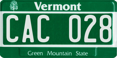 VT license plate CAC028