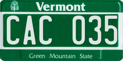 VT license plate CAC035