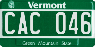 VT license plate CAC046