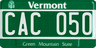 VT license plate CAC050