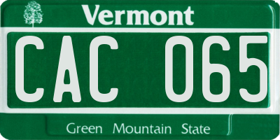 VT license plate CAC065