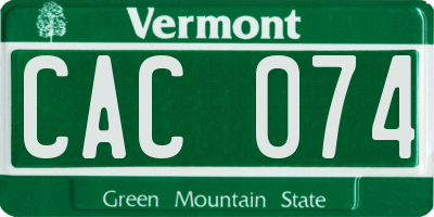 VT license plate CAC074