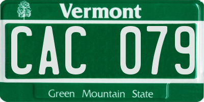 VT license plate CAC079