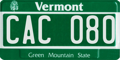 VT license plate CAC080