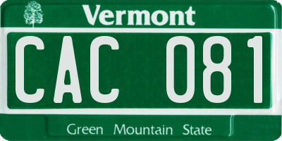 VT license plate CAC081