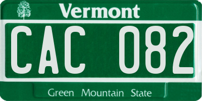 VT license plate CAC082
