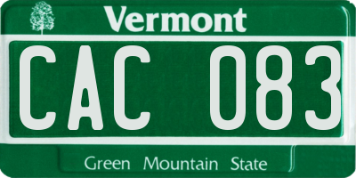 VT license plate CAC083