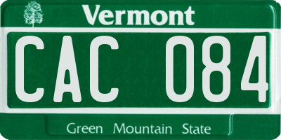 VT license plate CAC084
