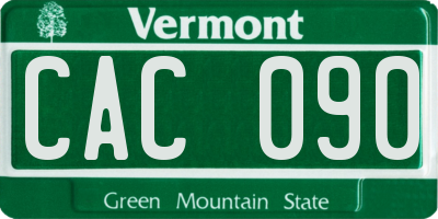 VT license plate CAC090
