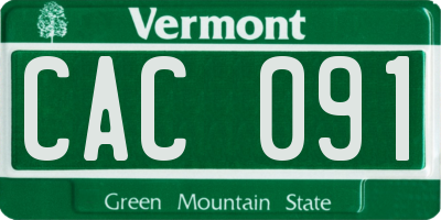 VT license plate CAC091