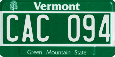 VT license plate CAC094