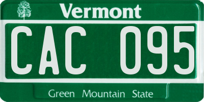 VT license plate CAC095