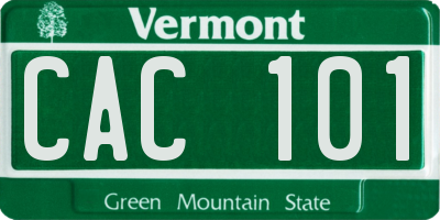 VT license plate CAC101