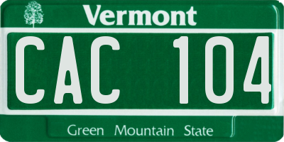 VT license plate CAC104