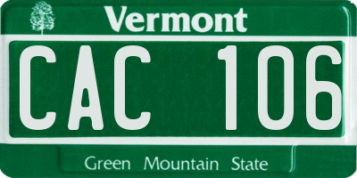 VT license plate CAC106