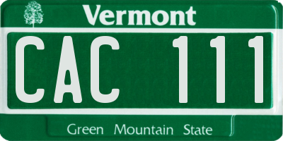VT license plate CAC111