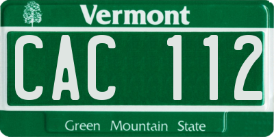 VT license plate CAC112
