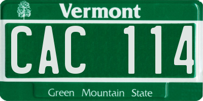 VT license plate CAC114