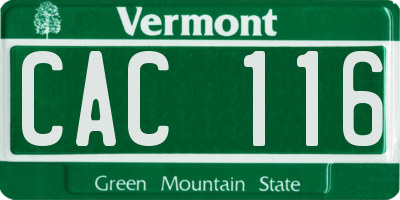 VT license plate CAC116