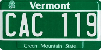 VT license plate CAC119