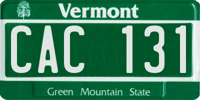 VT license plate CAC131