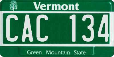 VT license plate CAC134