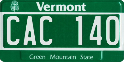 VT license plate CAC140