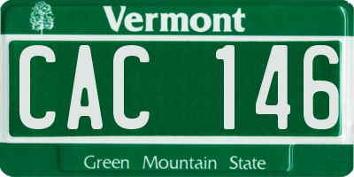 VT license plate CAC146